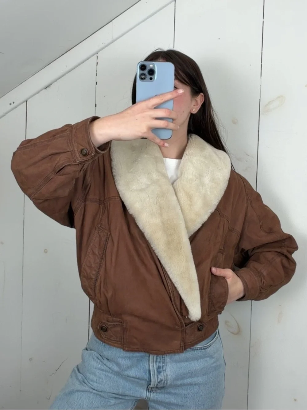 Vintage Wilsons Adventure Bound Brown‎ Leather Pilot Bomber Jacket Women’s Small